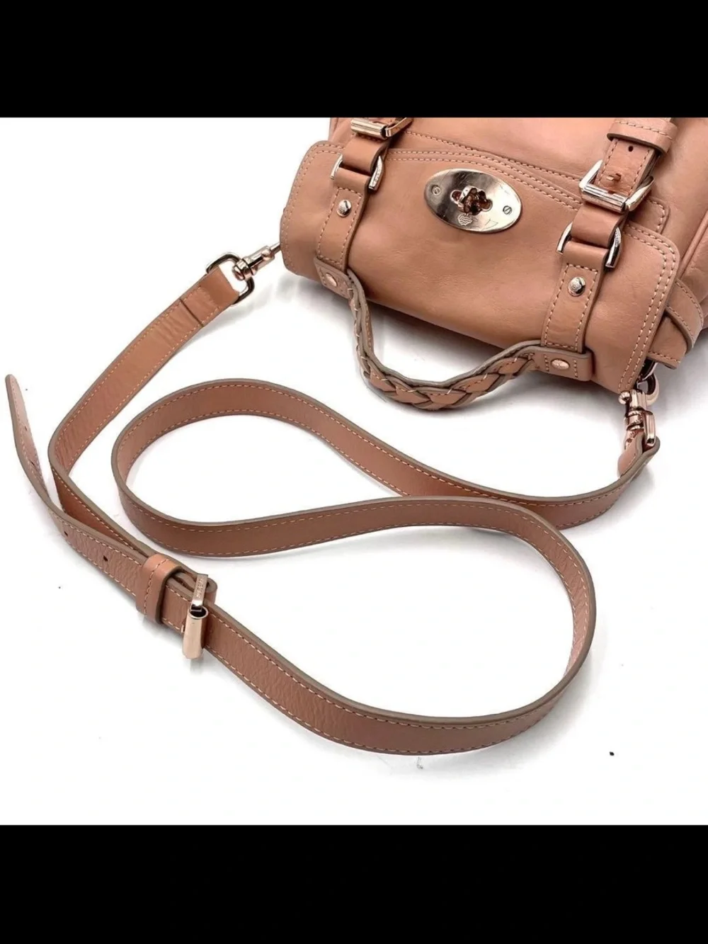 Mulberry Blush Pink Leather Satchel with Gold Hardware